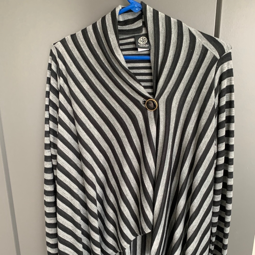 Striped black and grey sweater